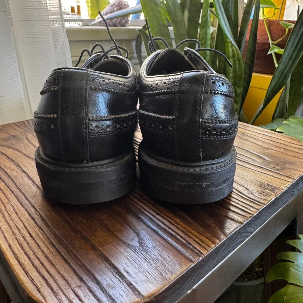 Stuart‎ McGuire Black Leather Longwing Brogue Spring-Step Cushion Shoes 7.5